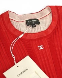 Chanel Top Coco Beach Canelado Vermelho