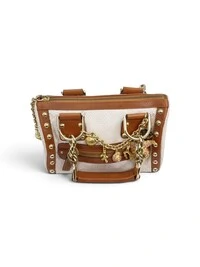 Bolsa Versace em Phyton Off White e Couro Caramelo