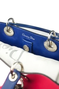 Bolsa Dior Diorissimo Snakeskin Média Rosa e Azul