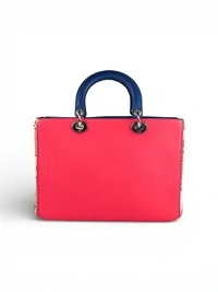 Bolsa Dior Diorissimo Snakeskin Média Rosa e Azul