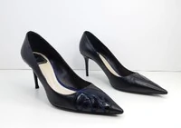 Sapato Christian Dior em Couro e Verniz Preto