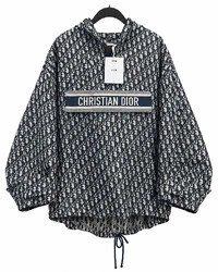 Anorak Dior Hooded em Jacquard Dior Oblique Azul-Marinho