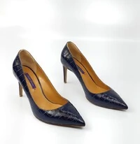 Sapato Ralph Lauren Croco Azul Marinho