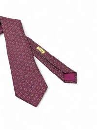 Gravata Hermès em Seda Amarante Mosaïque