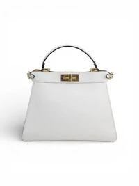 Bolsa Fendi x Versace Peekaboo Meduim em Couro, Branca