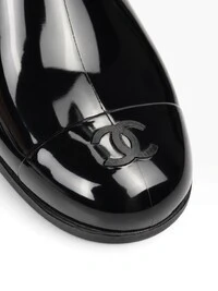 Bota Chanel CC Camélia Rubber Boots Preta