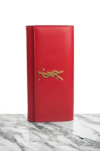 Clutch Yves Saint Laurent Couro Vermelha