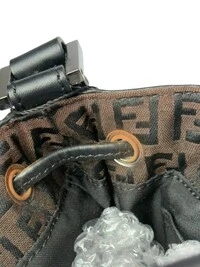 Bolsa Fendi Zucchino Canvas Drawstring Baguette