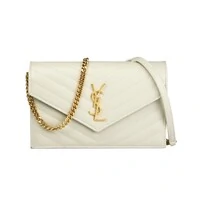 Bolsa Yves Saint Laurent Cassandre Envelope Chevron Off White