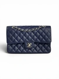 Bolsa Chanel Classic Double Flap Azul Marinho