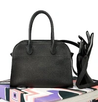 Bolsa The Row Margaux 10 Couro Granulado Preta