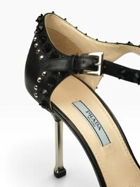 Sandália Prada Peep Toe Studded T-Strap
