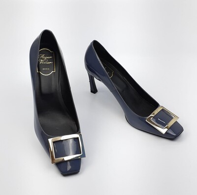FotoSapato Roger Vivier Verniz Cinza Escuro