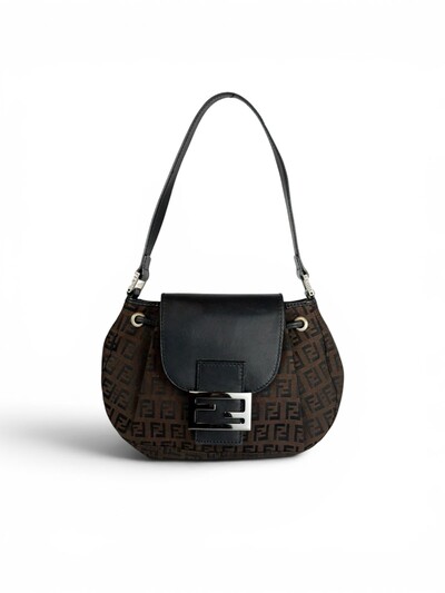 Foto Bolsa Fendi Zucchino Canvas Drawstring Baguette