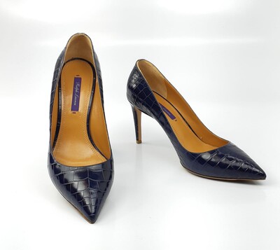FotoSapato Ralph Lauren Croco Azul Marinho