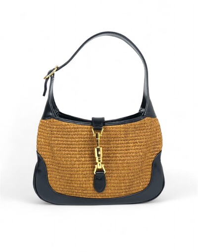 Foto Bolsa Gucci Jackie Rafia Azul Ráfia