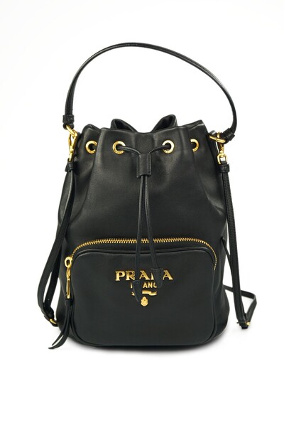 Foto Bolsa Prada Bucket Couro Preto