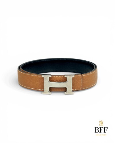 Foto Cinto Hermès H Reversível Noir/ Gold