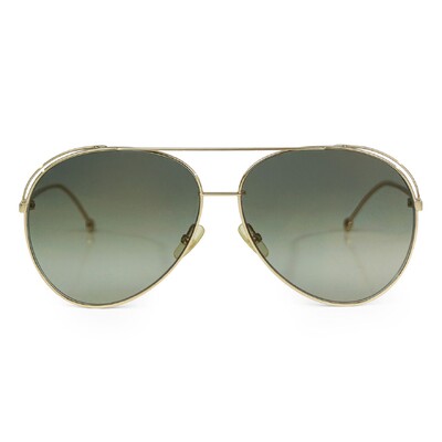 Foto Óculos de Sol Fendi Aviador Dourado/Verde