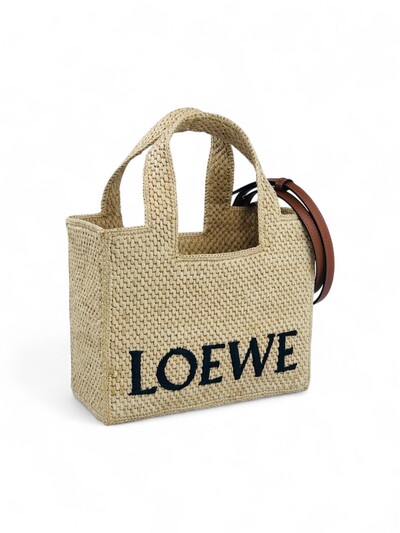 FotoBolsa Loewe Font Mini Ráfia e Couro