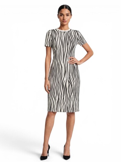Foto Vestido Valentino Estampado P&B Zebra