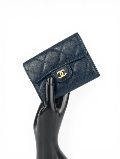 Foto Carteira Chanel Caviar Navy Blue