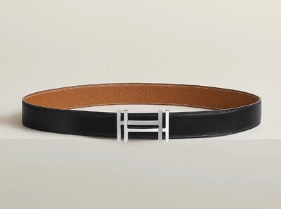 Foto Cinto Hermès Cinto H Reversível Couro Box e Togo Noir Gold