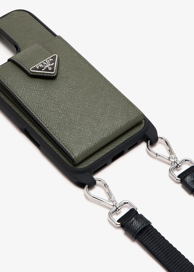 FotoPrada Saffiano Phone Case with Strap – iPhone 16 Pro Max.