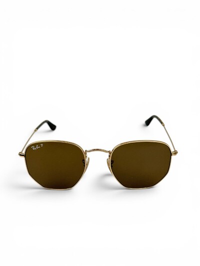FotoÓculos De Sol Ray-Ban Hexagonal Dourado Marrom