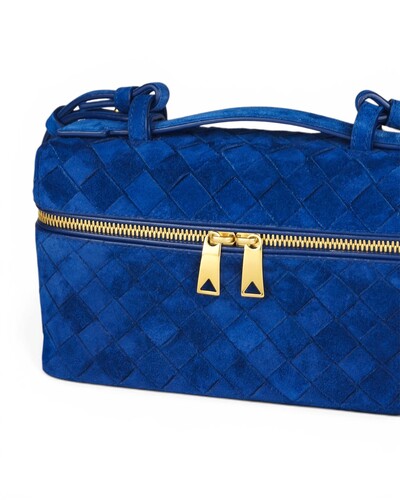 Foto Bolsa Bottega Veneta Bang Bang Intrecciato Suede Azul Royal