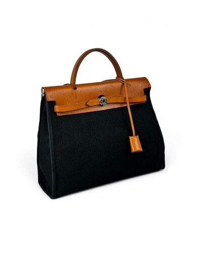 FotoBolsa Hermès Herbag Vintage Preta/Caramelo