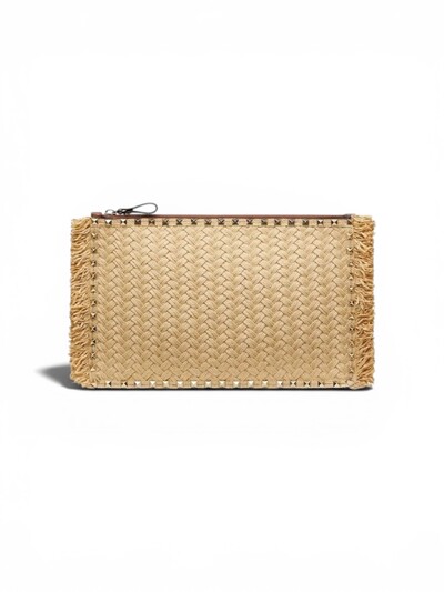 Foto Clutch Valentino Ráfia e Couro