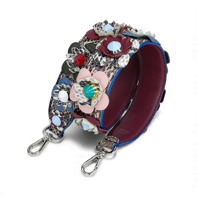 Foto Alça de Bolsa Fendi Strap You Floral em Snake Multicolor