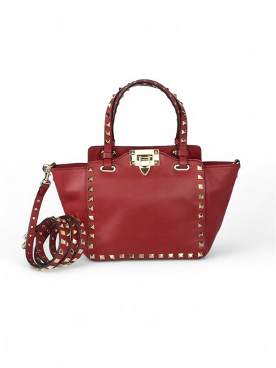 Foto Bolsa Valentino Rockstud Tote Small Vermelha