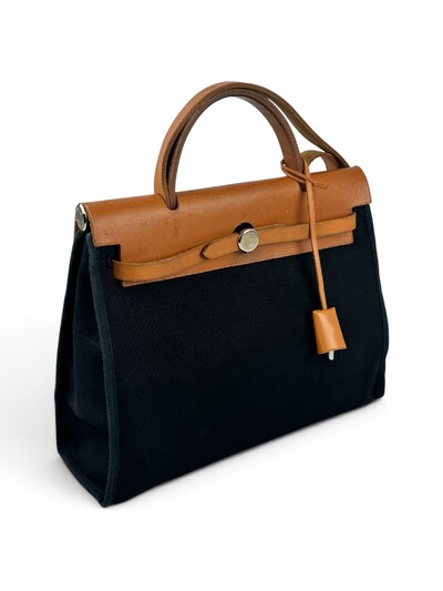 FotoBolsa Hermès Harbag Vintage Preta/Caramelo