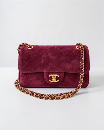 Foto Bolsa Chanel Suede Calfskin Mini Souplissimo Flap Burgundy