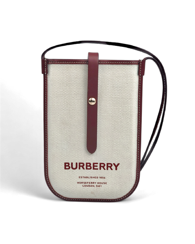 Foto Phone Case Burberry Tan Anne Canvas Burgundy