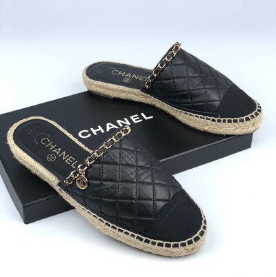 Foto Mule Chanel Couro Preta