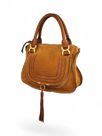 Foto Bolsa Chloé Marcie Camurça Caramelo