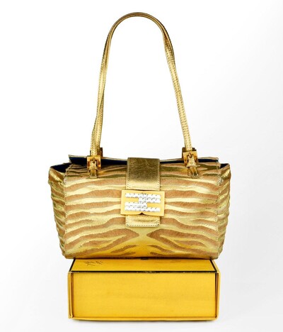 Foto Bolsa Fendi Baguette Shopper Edição Limitada Dourada