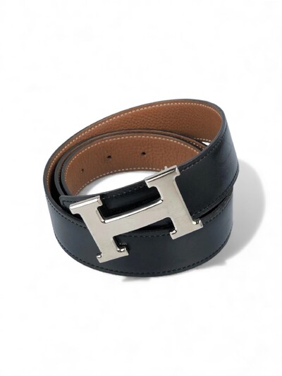 Foto Cinto Hermès H Reversível Noir/ Gold