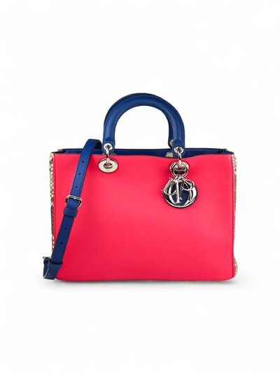 Foto Bolsa Dior Diorissimo Snakeskin Média Rosa e Azul
