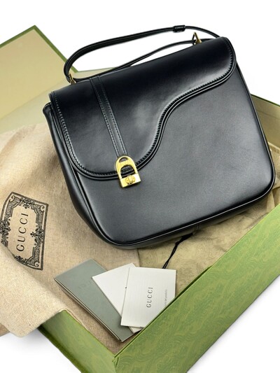 Foto Bolsa Gucci Equestrian Saddle Crossbody Preta