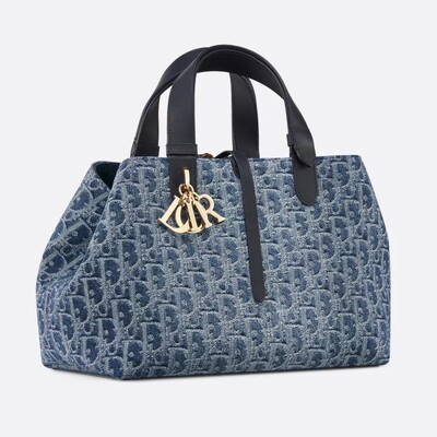 Foto Bolsa Dior Toujours Medium — Denim Oblique Jacquard