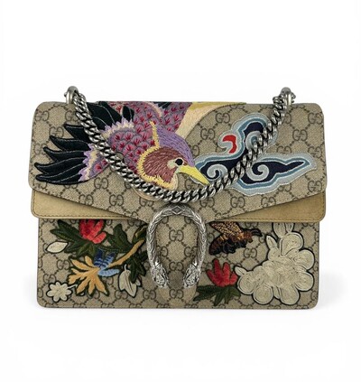 Foto Bolsa Gucci Dionysus GG Supreme Bird Monogram