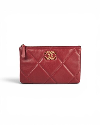 Foto Clutch Chanel 19 Pochette CC Vermelha