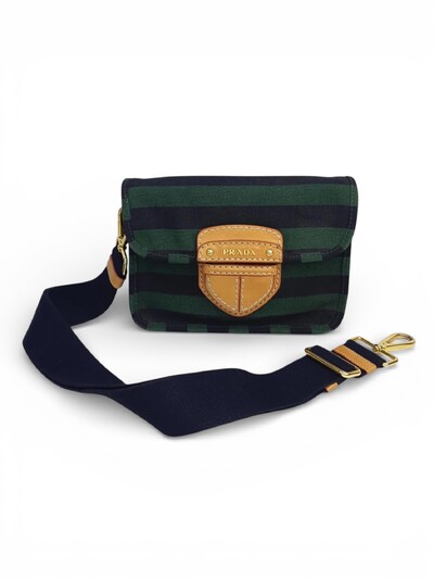 Foto Clutch Prada Stripes Clutch Verde Preta