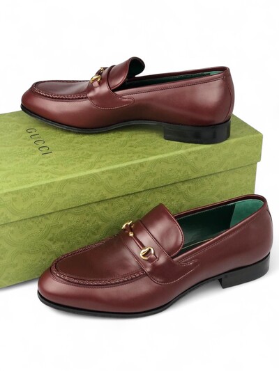 FotoLoafer Gucci Heritage Horsebit Burgundy Leather