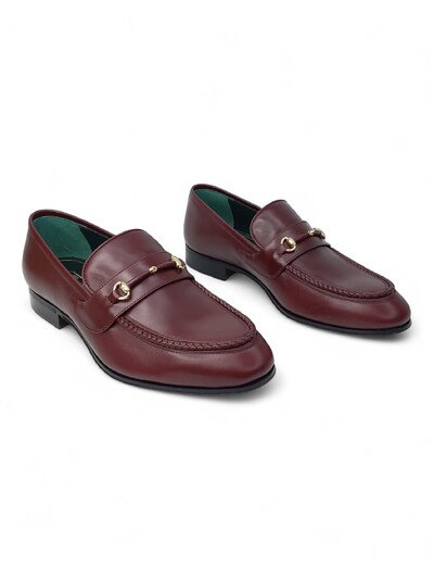 Foto Loafer Gucci Heritage Horsebit Burgundy Leather