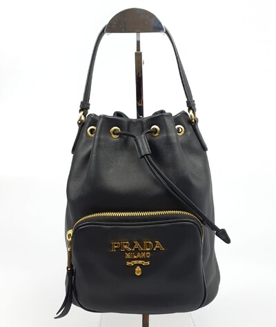 FotoBolsa Prada Bucket Couro Preto